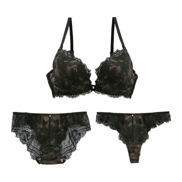 Mon cher pigeon* Bra and Shorts Set, T-back, 3 Pieces,