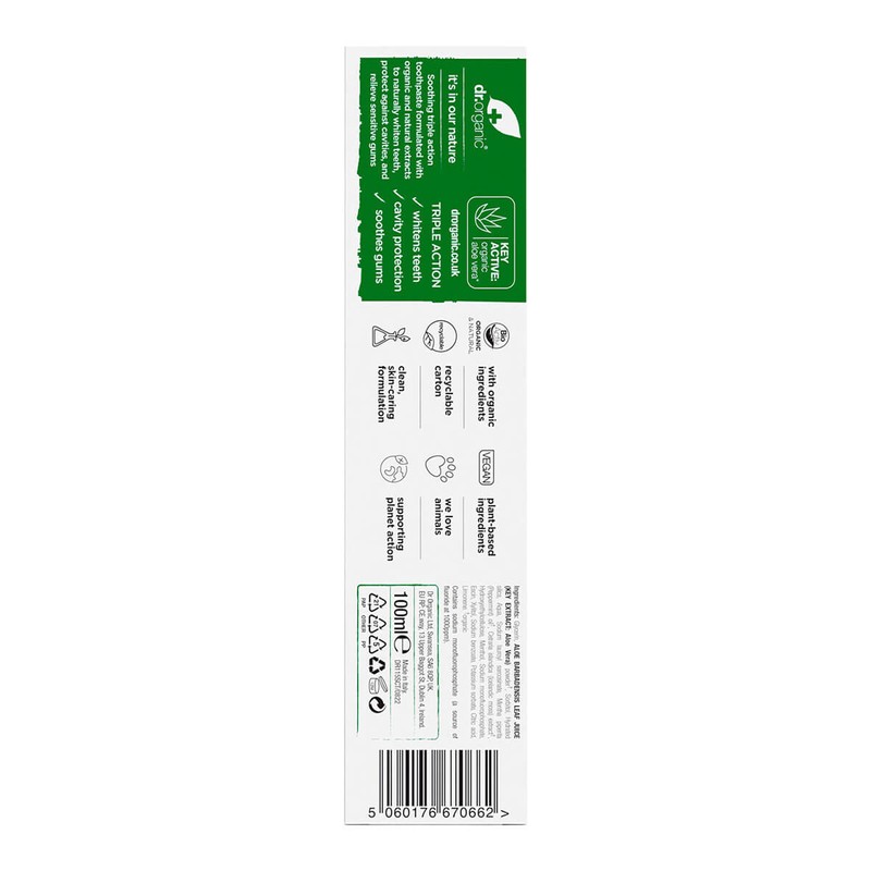 Dr Organic Aloe Vera Toothpaste, 100ml