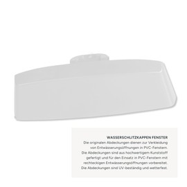 Estika® Window Water Slot Caps, Pack of 25, White, 45 mm, Window Ventilation Cover, Window Ventilation, Window Hinge Cover, Window Sweat Water