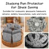 Pack of 12 Felt Pan Protectors, Stacking Protection with 3