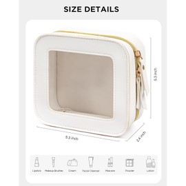 LETGO Mini Makeup Bag,Clear Makeup Bag Cute Travel Makeup Case Pouch Purse Essentials Car Accesories for Women,Travel Essentials Organizers (White, Mini)