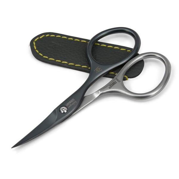 GERMANIKURE Professional Nail Cutter Scissors - Self-Sharpening FINOX22 Titanium Coated Stainless Steel Manicure Tools in Leather Case - Ethically Made in Solingen Germany - 2704