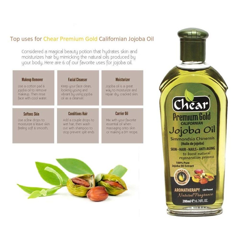 Chear Premium Gold Californian Simmondsia Chinensis Jojoba Oil 200ml -