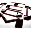 AFX 3D DOMED BLACK / RED OUTLINE TAILGATE LETTER FOR