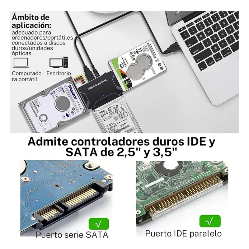 Adaptador Ide Usb 3.0 A Sata Ide Disco Duro Convertidor