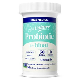 Enzymedica Probióticos SubCulture para gases e hinchazón, 50 mil millones de UFC, favorecen la salud inmunitaria y digestiva, la regularidad...       