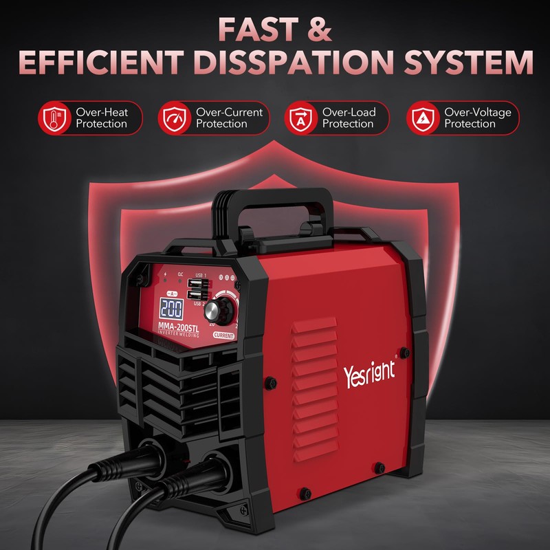 YesRight Mini Stick Welder, 200A Portable Welding Machine with 20PCS