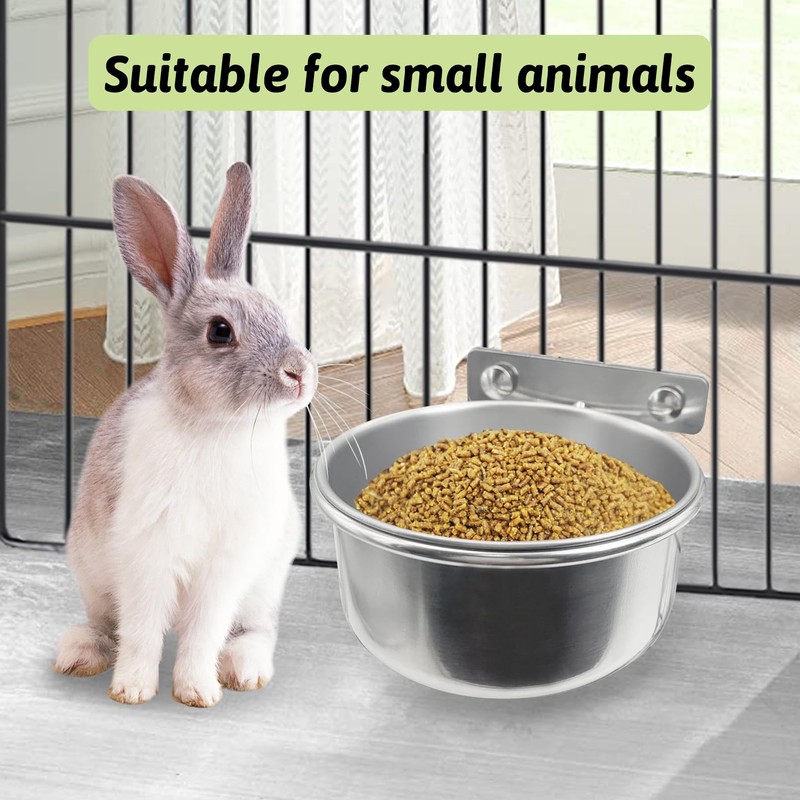 Tfwadmx 6 Pcs Stainless Steel Bird Bowls with Clamp Holder,