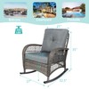 MEETWARM Outdoor Wicker Rocking Chair, Rattan Patio Rocker Chairs with