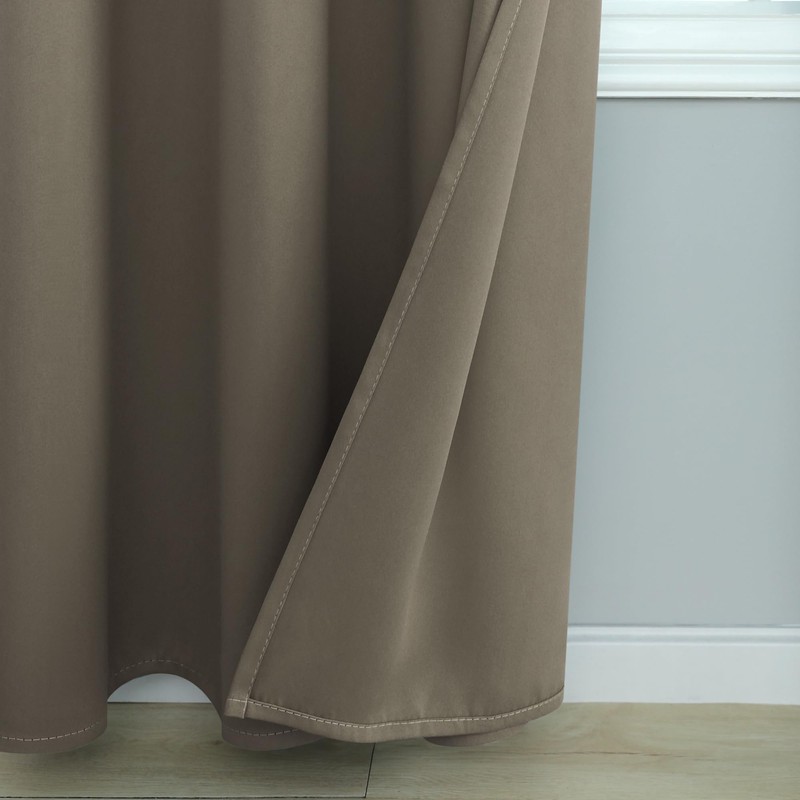 Mrs.Naturall - Cortinas opacas con ojales para recámara, 52 x