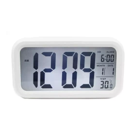 Gadiz Reloj Digital Alarma Numeros Grandes Fechador Luz Led Blanco