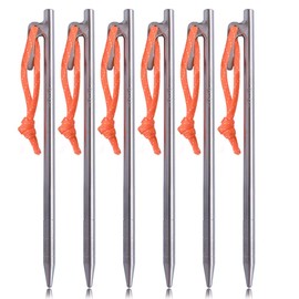 TITO High Strength Titanium alloy tent stakes Tent pegs nail pegs for canopy camping tent (Pack of 6pcs, 7×200mm)