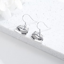 YYmqmq Book Earrings for Women 925 Sterling Silver Book Teacher Dangle Earrings Jewelry Librarian Gifts for Girlfriend Mom Book Lovers Readers