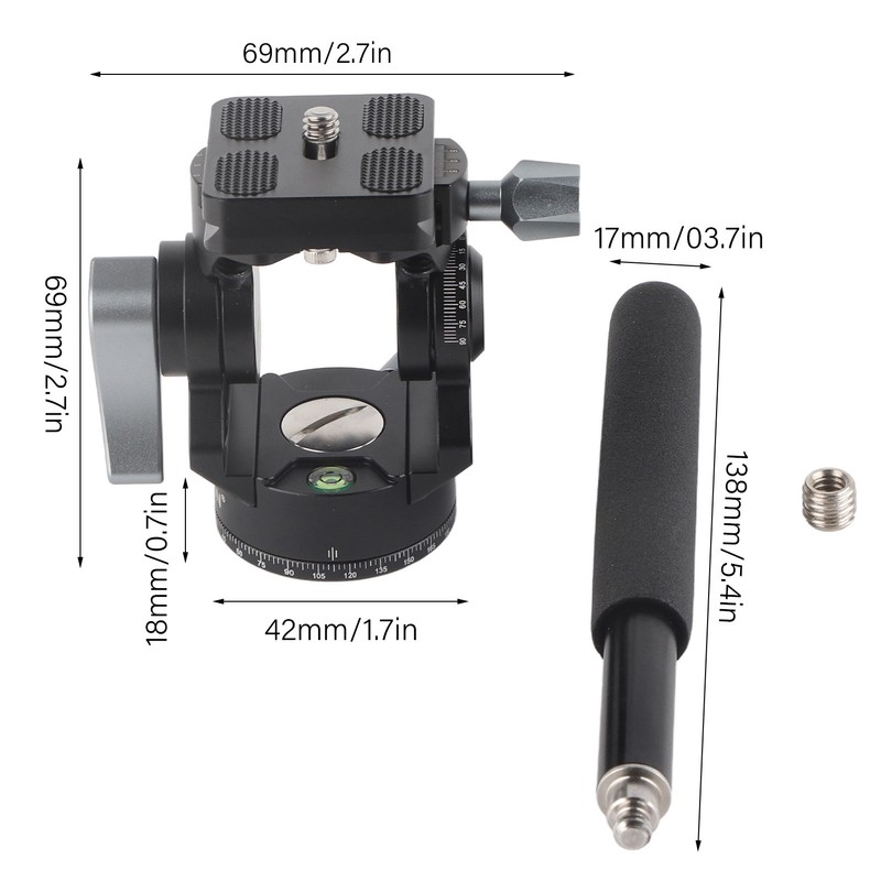 DT 03S SLR Camera Handle Hydraulic Tripod Head Aluminum Alloy