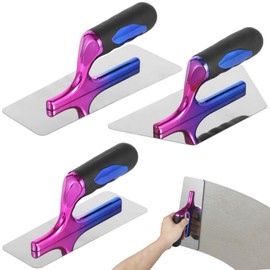 yeesport 3 PCS Stainless Steel Plaster Trowels, Drywall Trowel, Ergonomic Handle Art Painting Finishing Tool, Venetian Plaster Tools