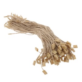 GANAZONO 100pcs Natural Twine Tag String with Snap Lock Fasteners for Easy Attachment Rustic Cord for Crafts