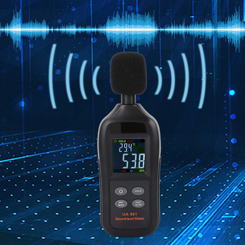 UA961 Black Portable Handheld Digital Sound Level Meter Noise Tester