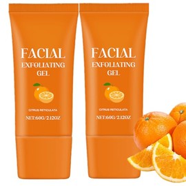 Gel Exfoliante Facial Hidratante Con Enzimas De Naranja (2 Unidades), Limpiador Profundo, Elimina Puntos Negros Y Rejuvenece La Piel (60 G)           