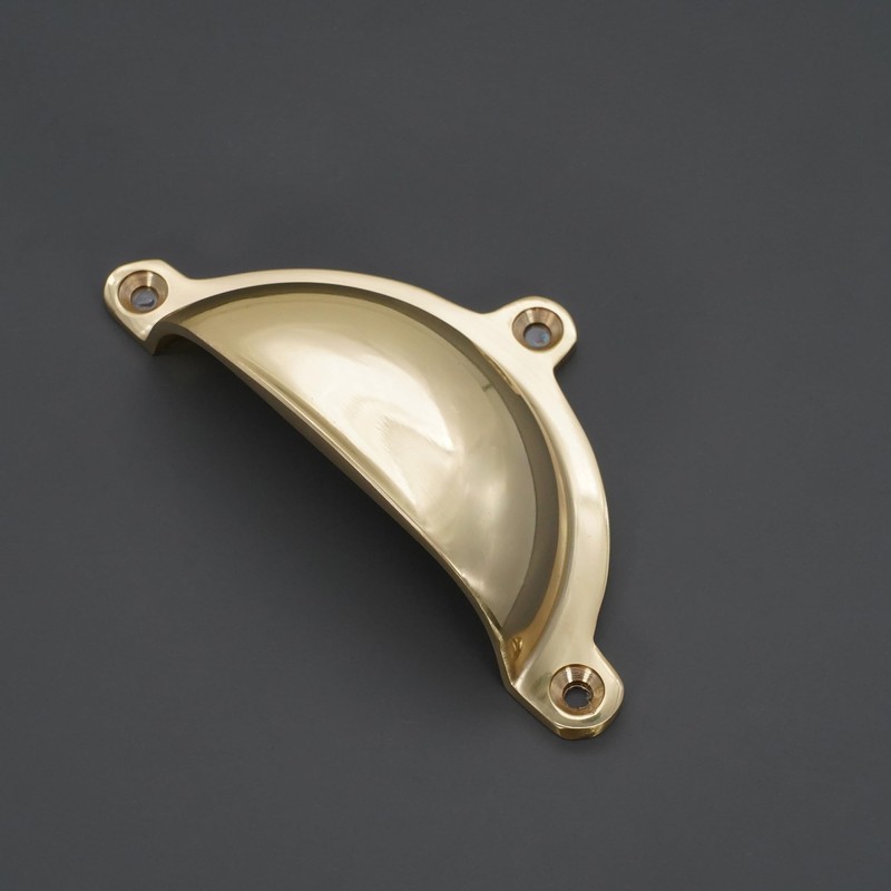 Infinity Decor Cottage Semi Circle Solid Brass Cup Pull Handle