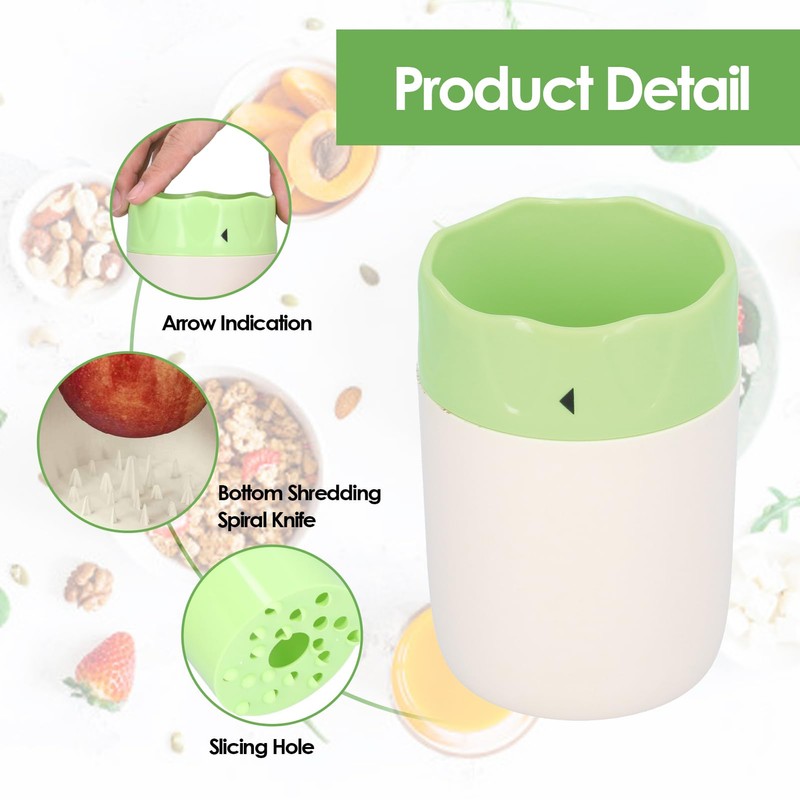 Manual Apple Grater Cup, Rotating Shredder, Fruit Grater for Fruit