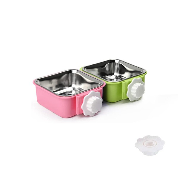 Crate Dog Bowl,Removable Stainless Steel Water Food Feeder Bowls Crate