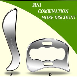 GYX COELE 2 in 1 Stainless Steel Muscle Scraper Tools Set,Scraping Massage Tools for Physical Therapy,Derma Edge Massage Tool & GuaSha Massage Scraper Tool,IASTM Tools,Guasha Tool for Body(GYX COELE 2set)