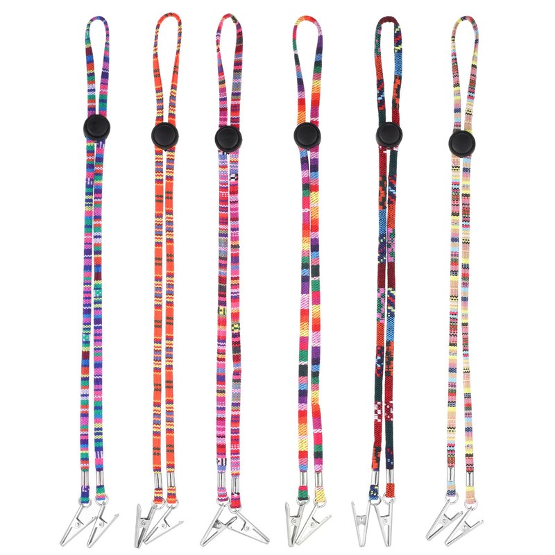EupHHonycs 6 Pieces Folk Style Napkin Clip, Lanyard Neck Strap,