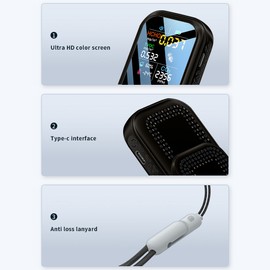 Household 1.9inch 240*280 Resolution Color Display Air Quality Detector High Sensitive Semiconductor Sensors 5in1 HCHO TVOC CO2 Temperature Humidity Tester Type-C Interface