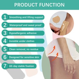 QIYUDA 50 PCS Tummy Tape, Elastic Skin Tape Pre Cut Belly Surgical Tuck Scar Tape Back Fat Tape