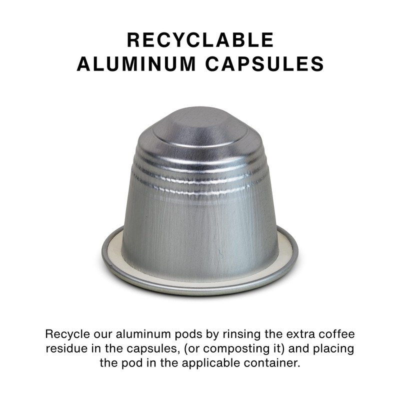 Nespresso compatible capsules Italian Coffee Espresso pods (Crema, 100 Aluminium