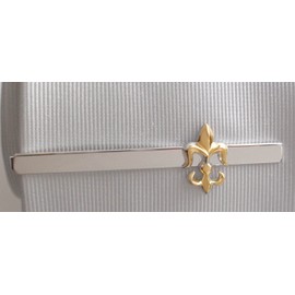 Lilies NM1062 Tie Clip Bicolour Shiny Approx. 6.6 cm Including Gift Box, Brass, without stone