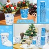 FULJOOY 100 Count Snowflake Paper Cups 12 oz Disposable Beverage