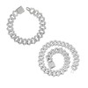 KEMUZ Iced Out Kette Cuban Chain Und Armband 2Er Set,