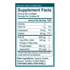 Aceite Krill Antártico Energía Salud Cardiaca 120 Americano