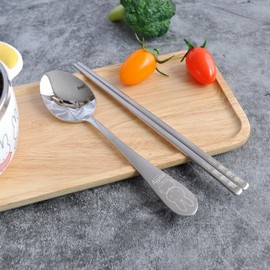 (KitchenU) Toddler & Children's Cutlery Set, Daycare & Kindergarten Supplies, Miffy Character Stainless Steel Spoons, Chopsticks, Commercial Use / (키친유)유아 어린이 수저세트 어린이집 유치원 준비물 미피 캐릭터 스텐 스푼 숟가락 젓가락 업소용