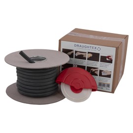 Draughtex Floorboard & Skirting Board Insulation, Floor Gap Filler Draught Excluder - Thick 6-11mm 10m roll