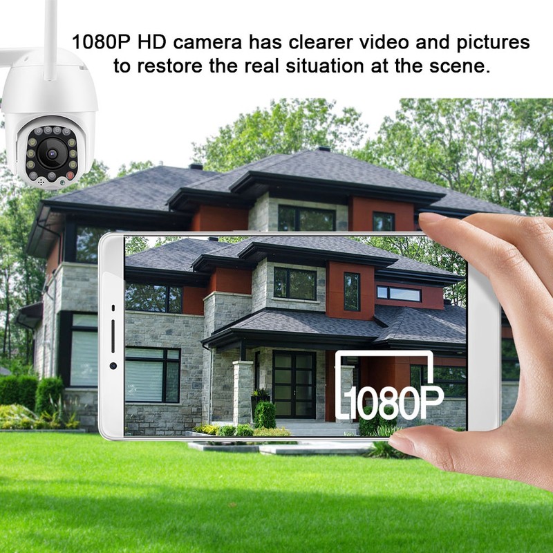 2.5in 1080P 13LED WiFi PTZ Dome Security Camera Outdoor IP65