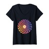 Womens Degu Spiral Gradient Graphic V-Neck T-Shirt