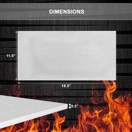 SIMOND STORE Ceramic Fiber Insulation Baffle Board, Replacement Refractory Insulation for US Stove Model 3000, 88145 – 2300F Rated – 1/2” x 11.5” x 18.5”
