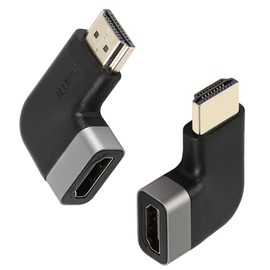 GELRHONR 90 Degree HDMI Adapter, 4K@60Hz, 3D, Audio Return Channel, Ethernet Channel, 2 Pack