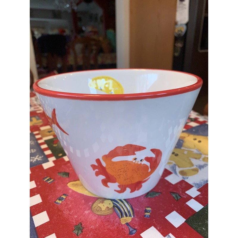 Nantucket Home Large Crab Lobster Pot Bowl Container Retired Rare