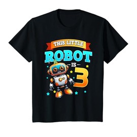 Kids Robot Birthday Party This Little Robot Is 3 Years Old Boy T-Shirt