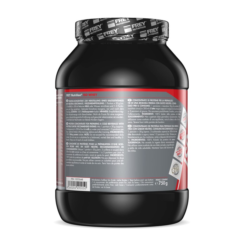 FREY Nutrition ISO Whey (Neutral, 750 g) Contributes to Muscle