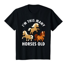 Kids 3 Years Old Girl Horses Old 3rd Birthday Kids T-Shirt