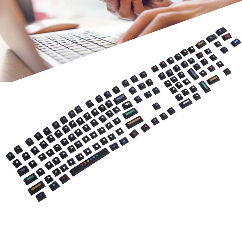 Dot Keycap Dye Sublimation Mechanical Keyboard Compatible with 61/64/68/87/96/104/108Black