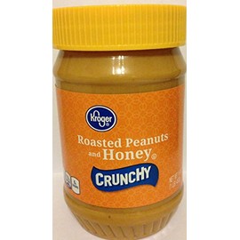 Roasted Peanuts and Honey Crunchy Peanut Butter, 1 LB Each (Pack of 2)