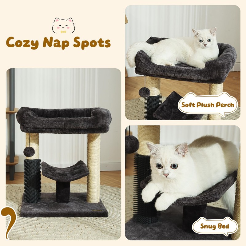 Hoopet 20-Inch Cat Tree Tower, Small Cat Scratching Post for
