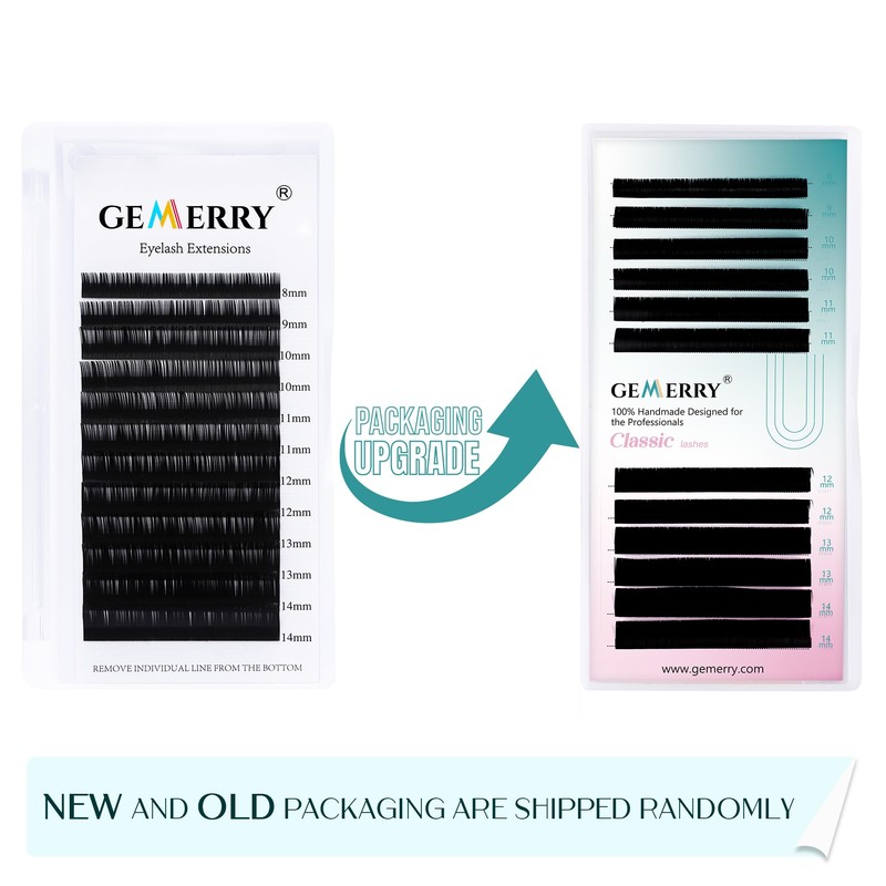 Gemerry Single Eyelash Extension Classic Thickness 0.07/0.15/0.18/0.20 mm C/D Curl,