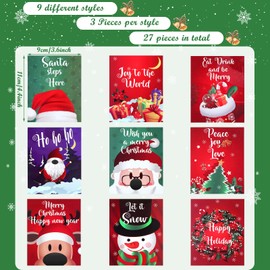 27 Pieces Christmas Party Wine Bottle Stickers Waterproof Holiday Wine Labels Cute Wine Bottle Labels Xmas and New Year Party Supplies and Decorations, 4.4 x 3.4 inch