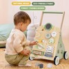 Wooden Baby Push Walker and Toddler Pull Learning Activity Toy